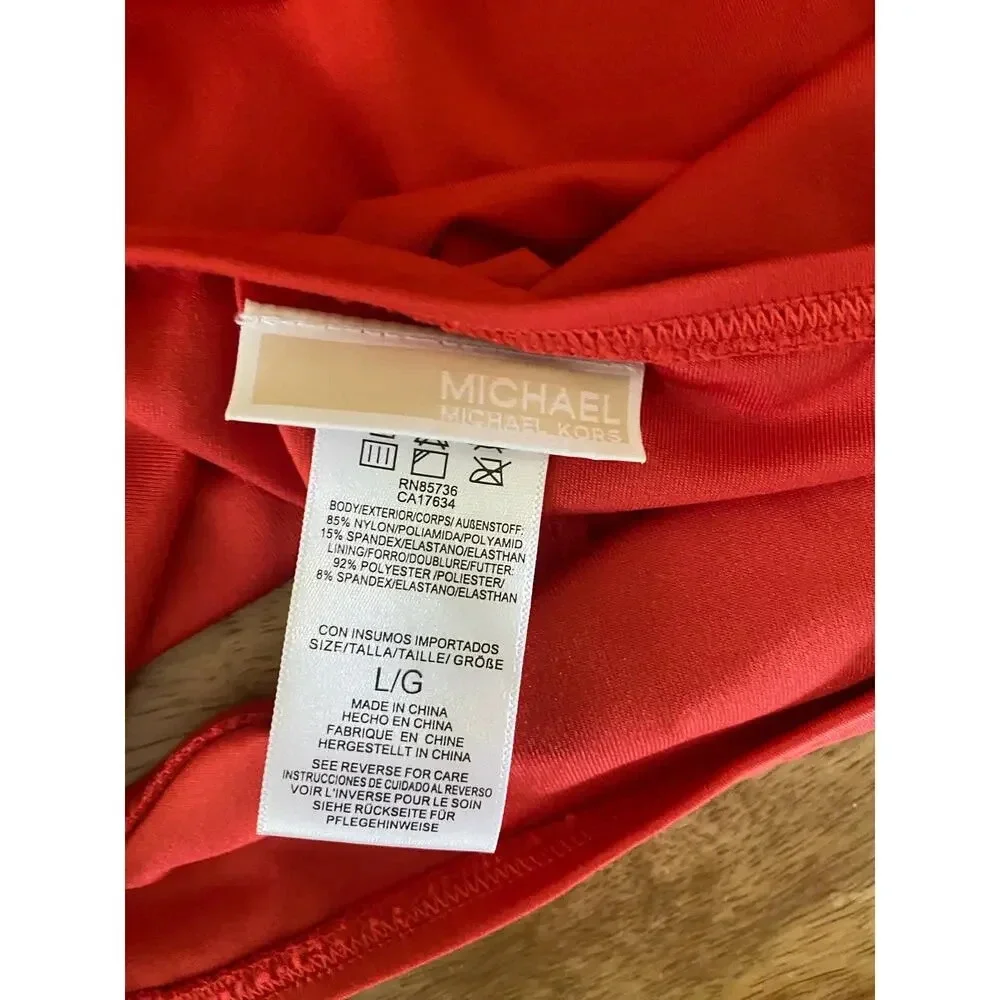 Michael by Michael Kors Classic Bikini Bottom Persimmon Size Large